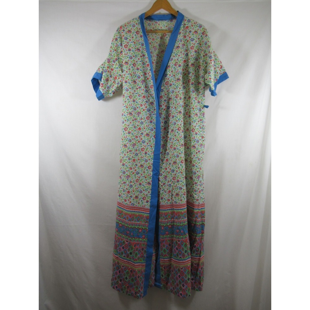 Vintage 60s St. Michael Housecoat Robe Lightweight Floral Bust Size 38" Hippie